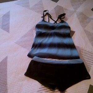 Blue and Black Swim Pajamas for Poolside Relaxation